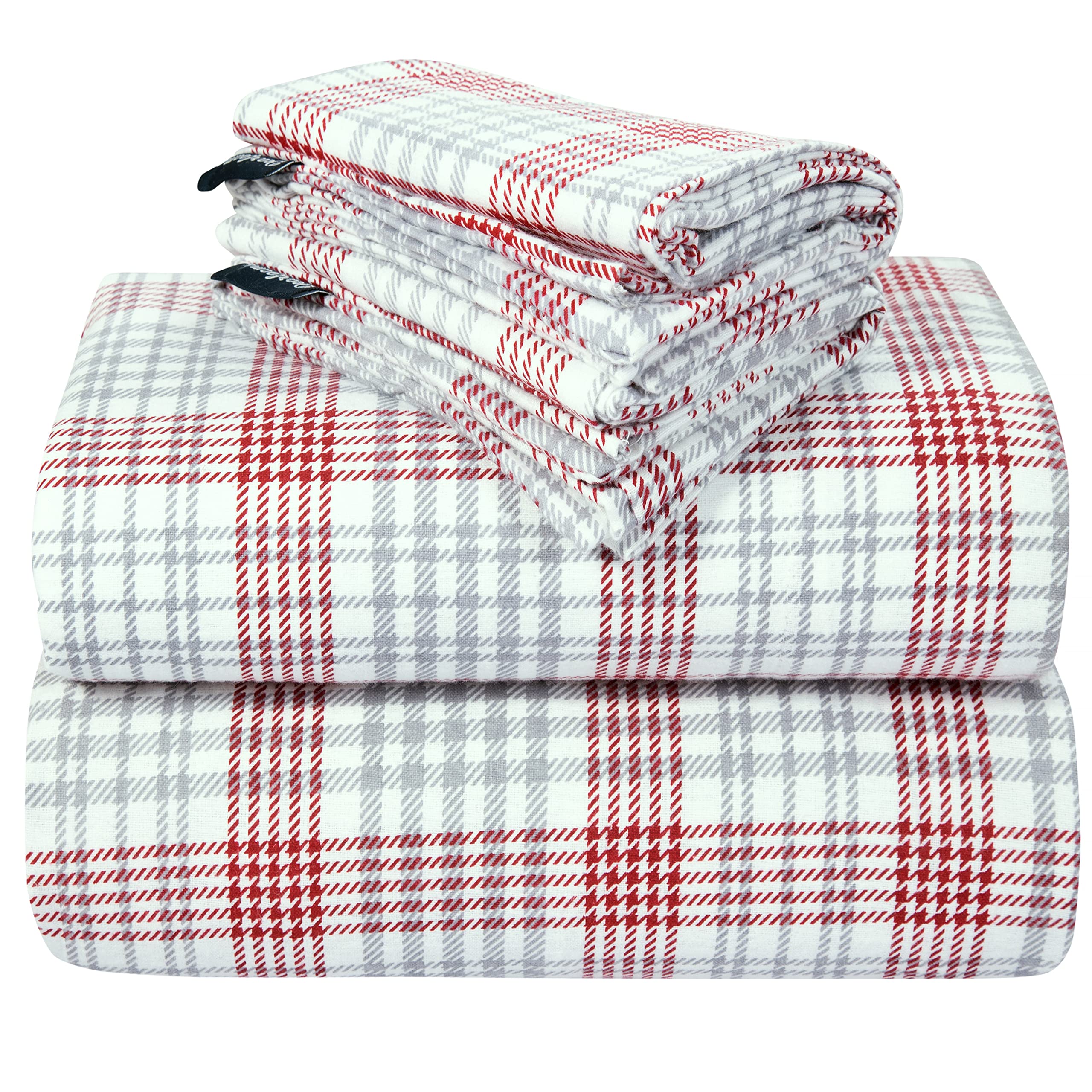 Printed Flannel Sheet Set - Soft, Warm, Moisture Wicking - Bedding Set (Queen,