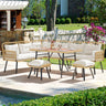 Rattan Outdoor Conversation Sofa Set for Backyard Deck with Soft Cushions