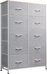 10-Drawer Dresser, Fabric Storage Tower for Bedroom, Hallway, Closets