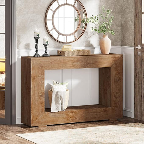 Farmhouse Console Table, 47 Inches Entryway Console Table with Storage