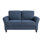 Watford Loveseat with Rolled Arms, Blue