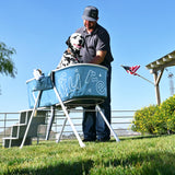 Elevated Dog Bath Tub with Stairs - Portable Foldable Wash Station for Medium to Large Dogs