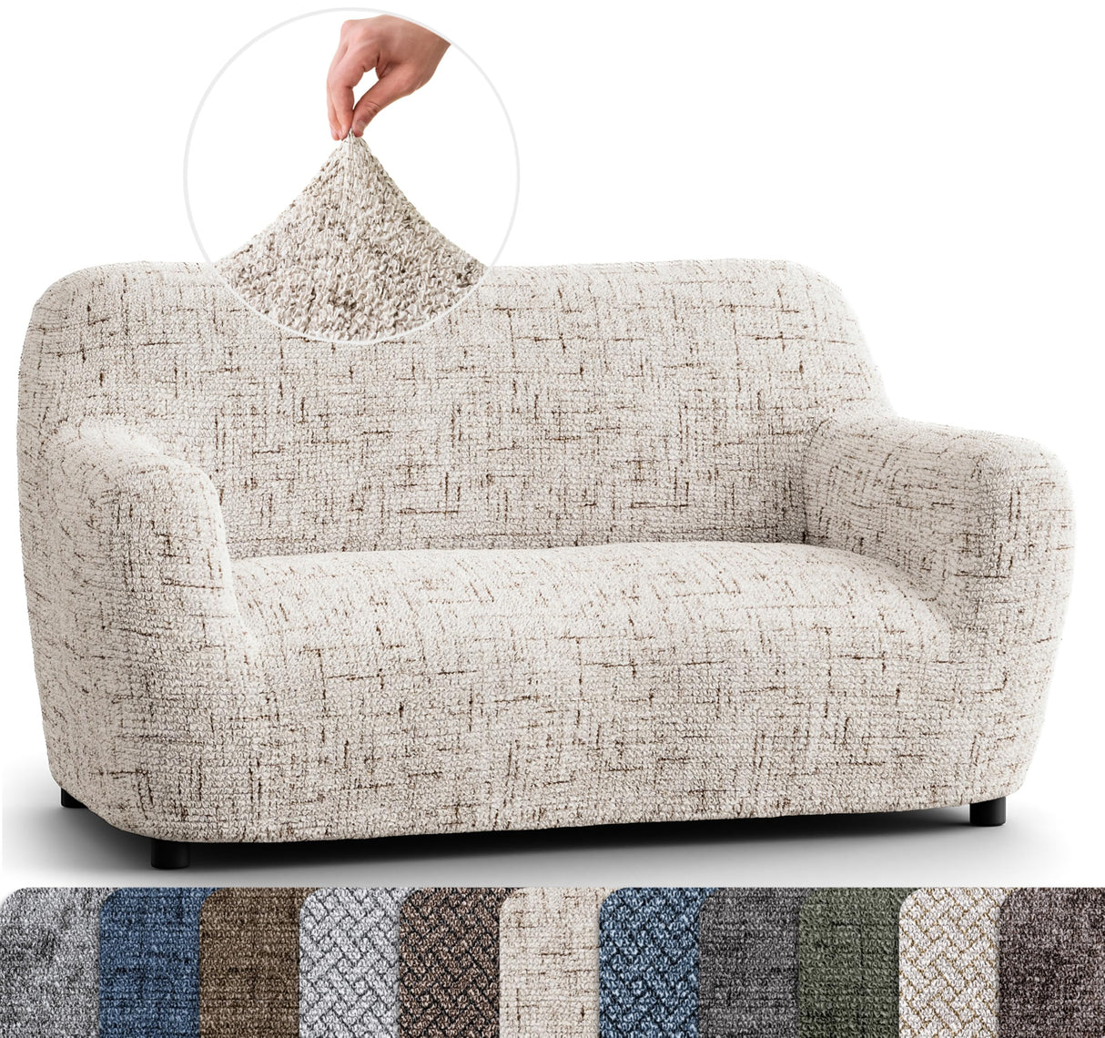 Loveseat Slipcover - Oversized Chair Cover - Stretch Couch Cover - Cushion