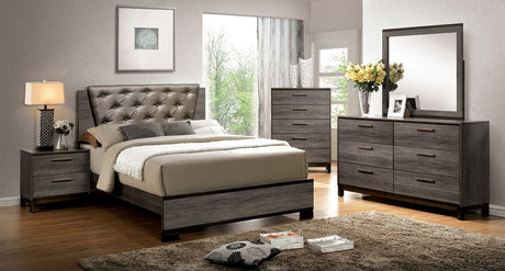 Inside + Out Veda 4 Piece Two-Tone Bed Set, Queen, Gray