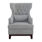 Aurora 32" W Tufted Fabric Accent Chair, Light Gray