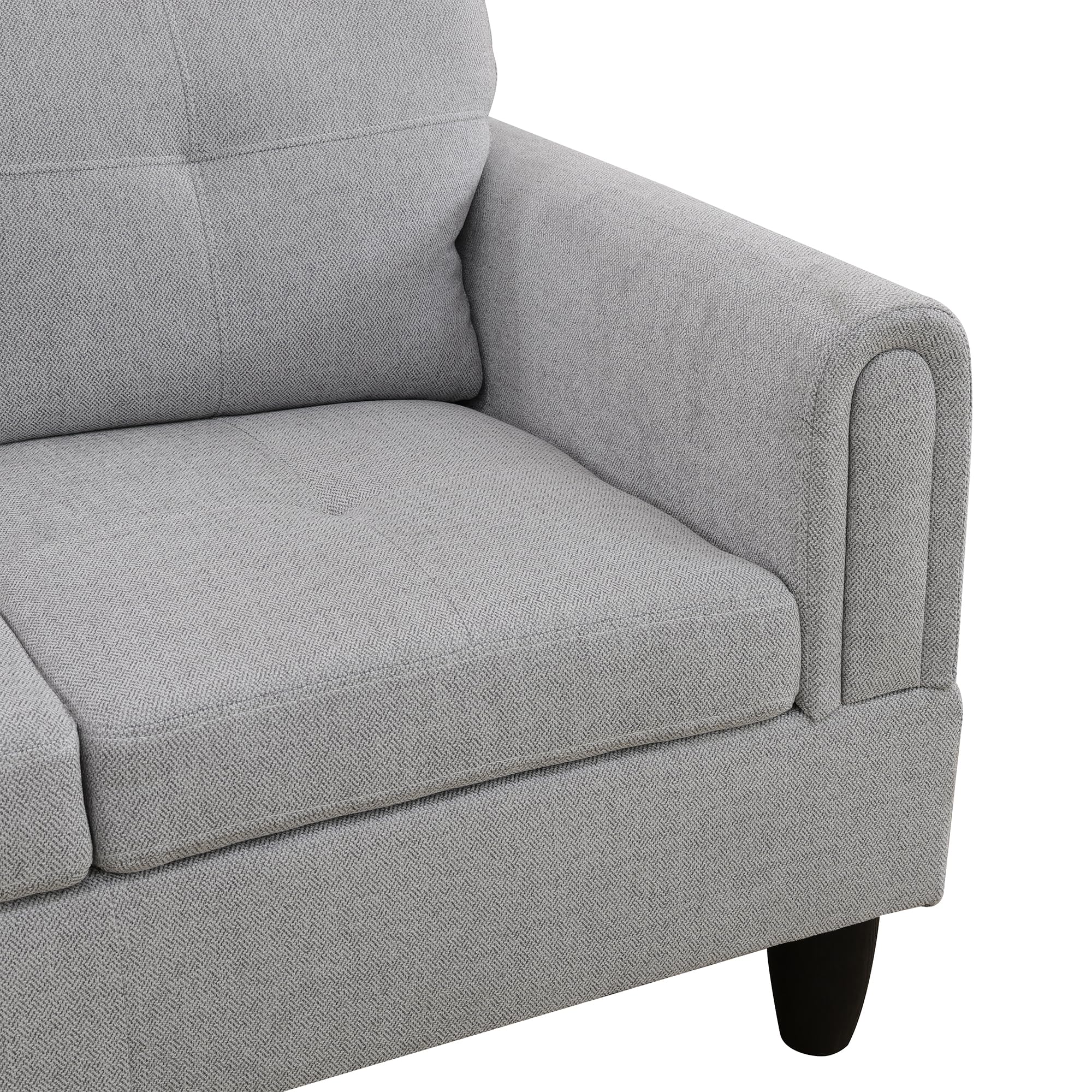 Luxurious Flannel 3-Piece Sectional Sofa Set, L-Shaped Modular Couch