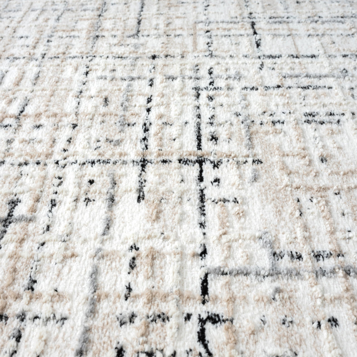 Grey Crosshatch Area Rug 8' x 10' - Durable & Easy to Clean