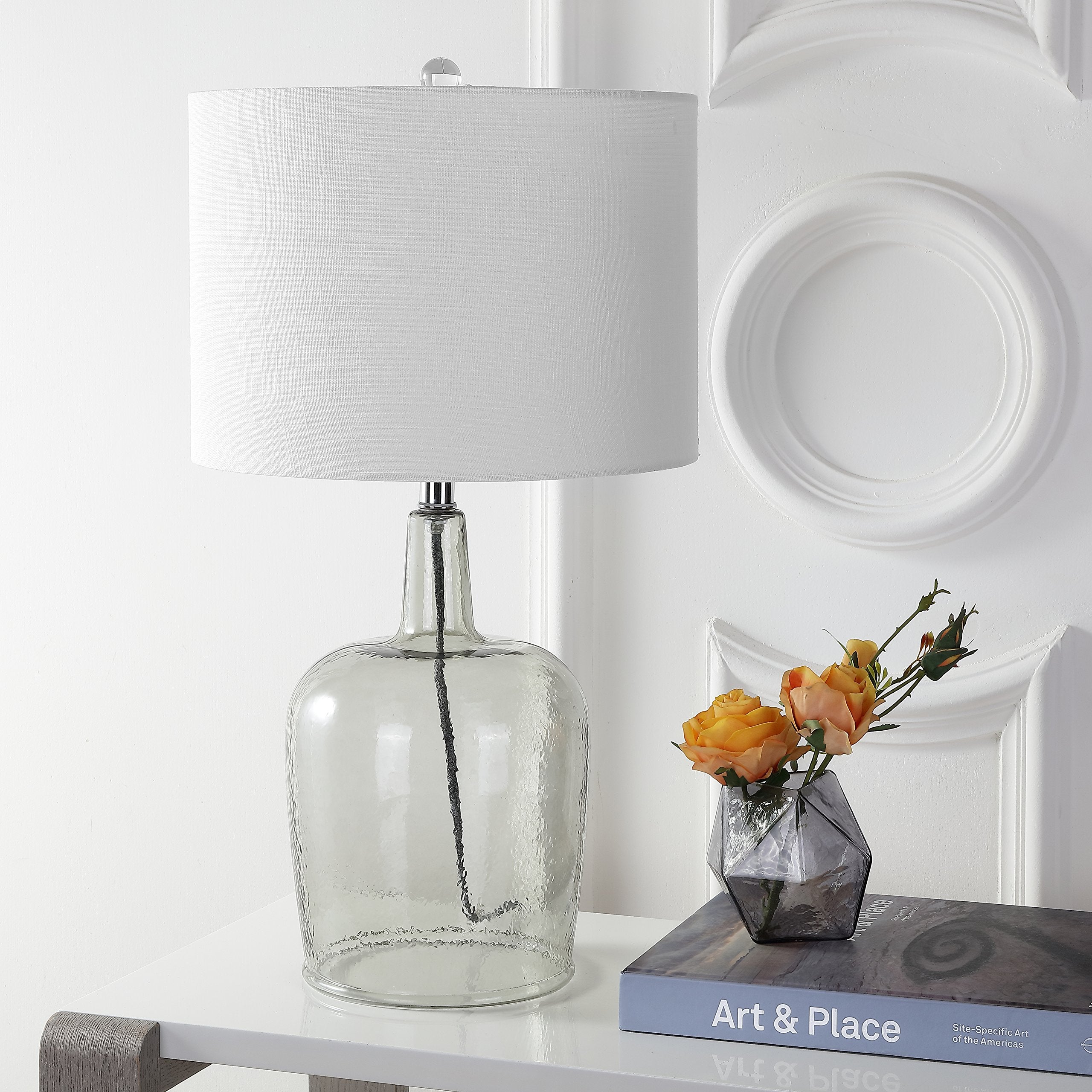 Augustine 26" Glass LED Table Lamp Modern Contemporary Bedside Desk