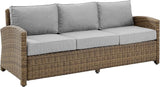 Bradenton Wicker Outdoor Sofa, 3-Person Patio Couch for Porch, Deck