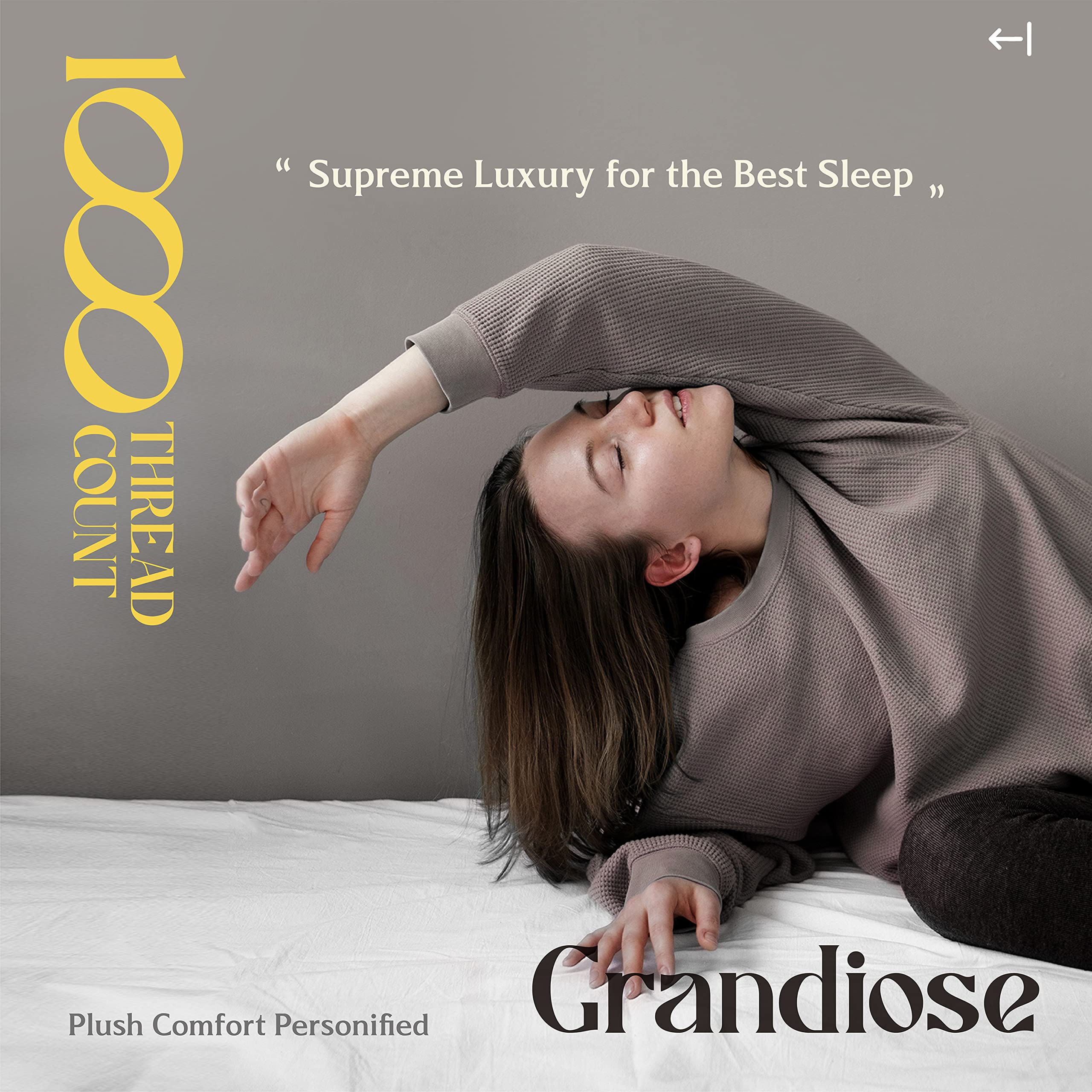 100% Egyptian Cotton Sheets Set Queen - 1000 High Thread Count, Luxury 5-Star Hotel