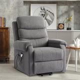 Power Lift Recliner Chair, Linen Fabric Lift Chair for Elderly with Massage & Heat, Electric