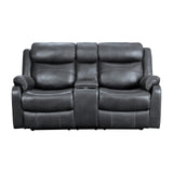 Wall-Hugger Manual Double Lay Flat Reclining Loveseat, Gray