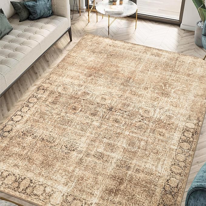 Machine Washable Area Rugs with Non-Slip Backing, Ideal for Hallway, Living Room
