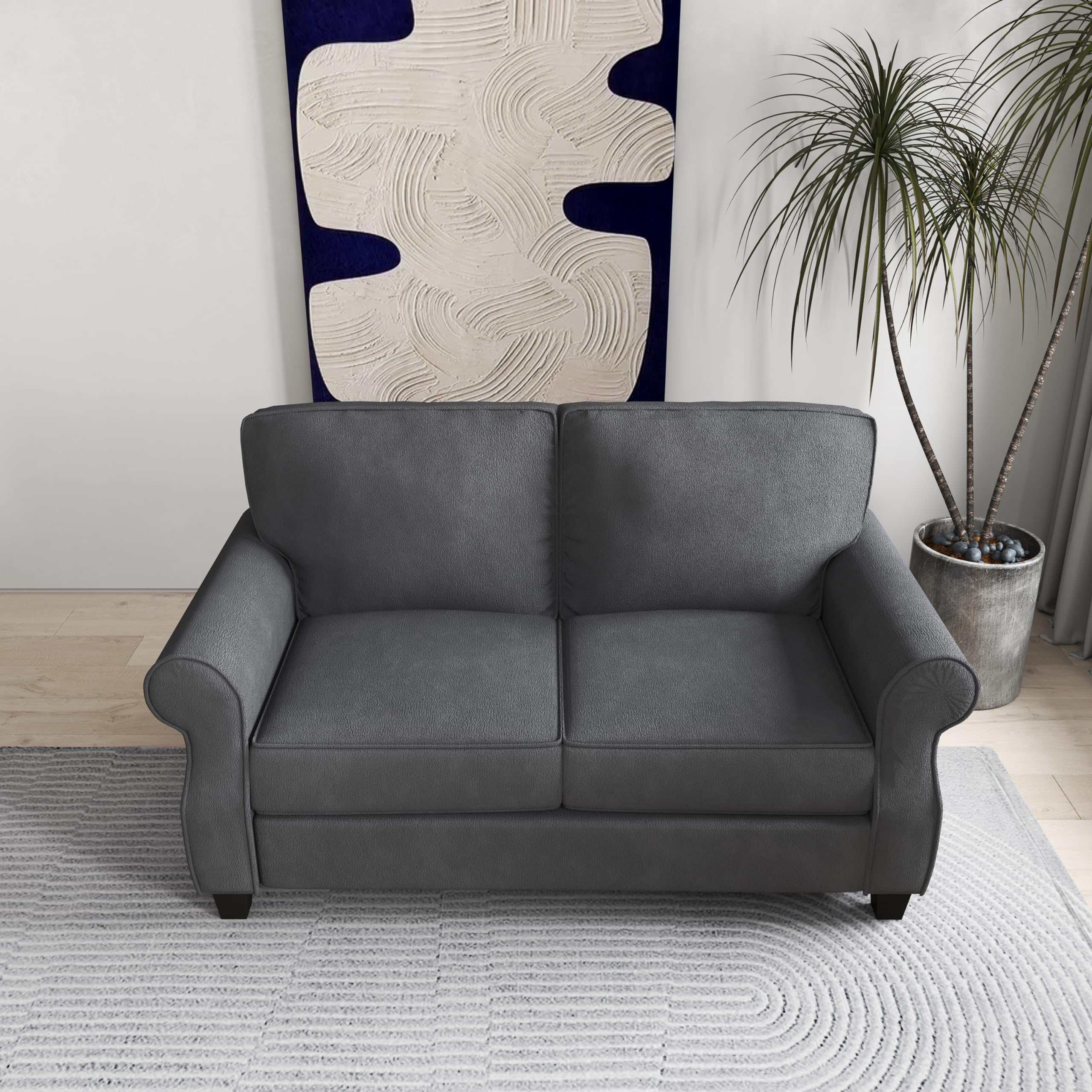 56” Loveseat Sofa, Small Velvet Love Seat Couch