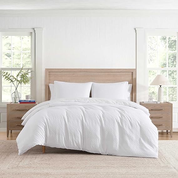 Cotton Matelassé Comforter Set - Full/Queen Beige Textured Bedding with Shams
