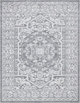 Unique Loom Boston Collection Area Rug - Medallion (9' x 12' 2" Rectangle, Gray/ Ivory)