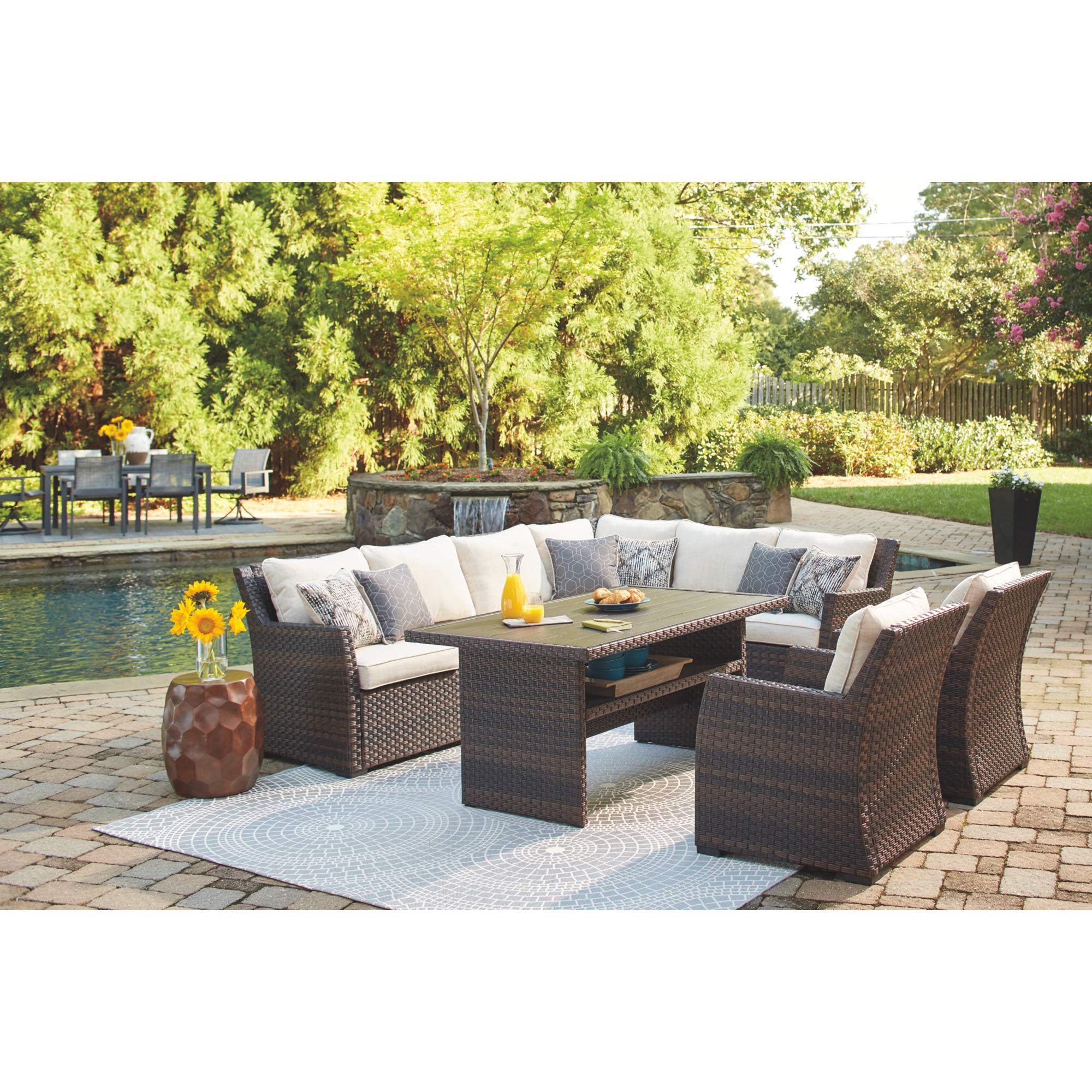 Outdoor Easy Isle Wicker Sofa Sectional, Beige