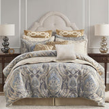 Cal King Comforter Set, Luxe Chenille Jacquard Damask, Soft Microfiber Twill Comforter for a Cal King Bed