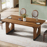 Inch Dining Table for 4-6 People, Rectangle Kitchen Table with Heavy Duty Legs, Farmhouse Wooden Dining