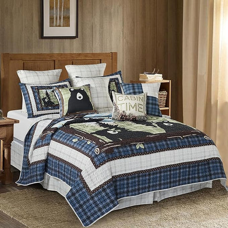 2 Piece Full/Queen Lodge Quilt Bedding Set - Rustic Country Reversible Comforter Set