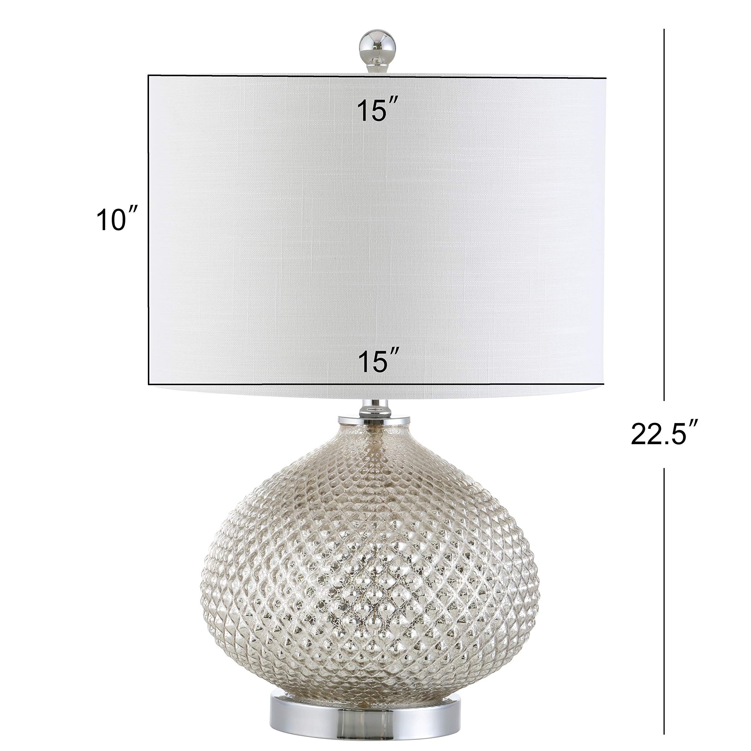Ames 22.5" LED Glass Table Lamp Contemporary Transitional Bedside Desk Nightstand