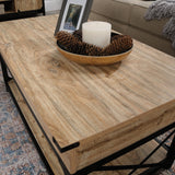 Steel River Lift-top Coffee Table, L: 41.30" x W: 22.32" x H: 18.58", Milled Mesquite Finish