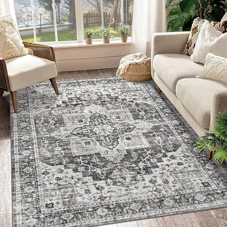 8x10 Area Rug Vintage Distressed Machine Washable Area Rug for Living Room Bedroom