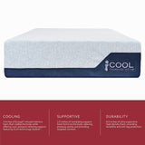 14-Inch Queen Size Mattress, iCOOL Tech and Cooling Gel Infused Medium Plush Memory