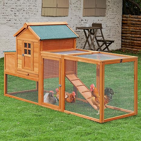 Breltam 157" Large Chicken Coop Hen House Wooden Chicken House Poultry Cage