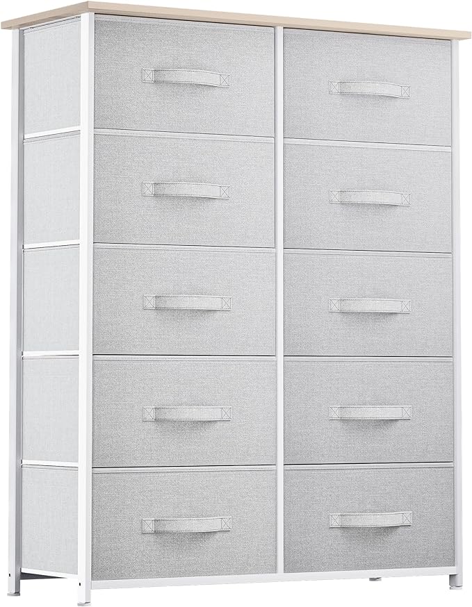 10 Drawers Dresser, Fabric Dresser for Living Room