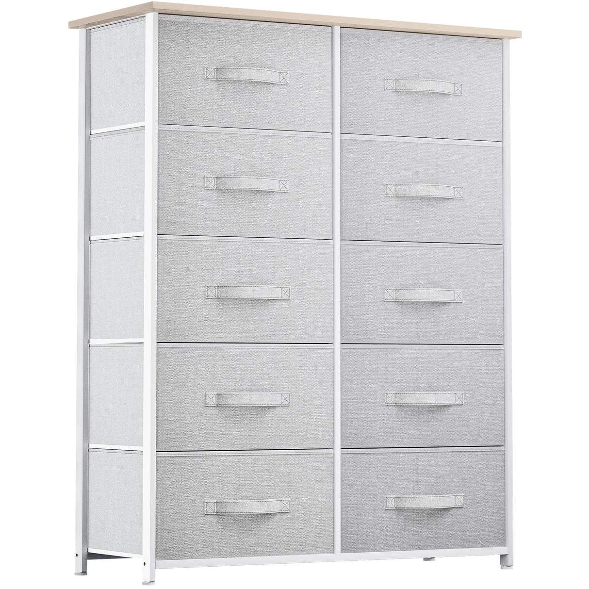 10 Drawer Dresser - Fabric Storage Tower, Organizer Unit for Bedroom, Living Room,