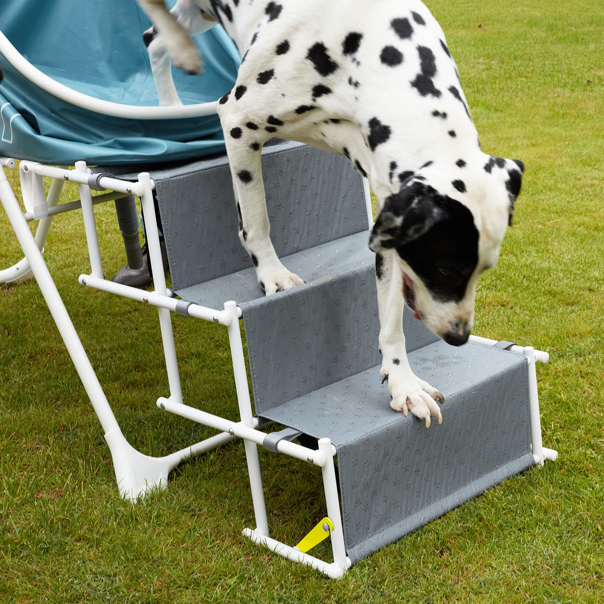 Elevated Dog Bath Tub with Stairs - Portable Foldable Wash Station for Medium to Large Dogs