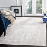 Reflection Collection Area Rug - 6' x 9', Dark Grey & Cream, Boho Tribal Distressed Design