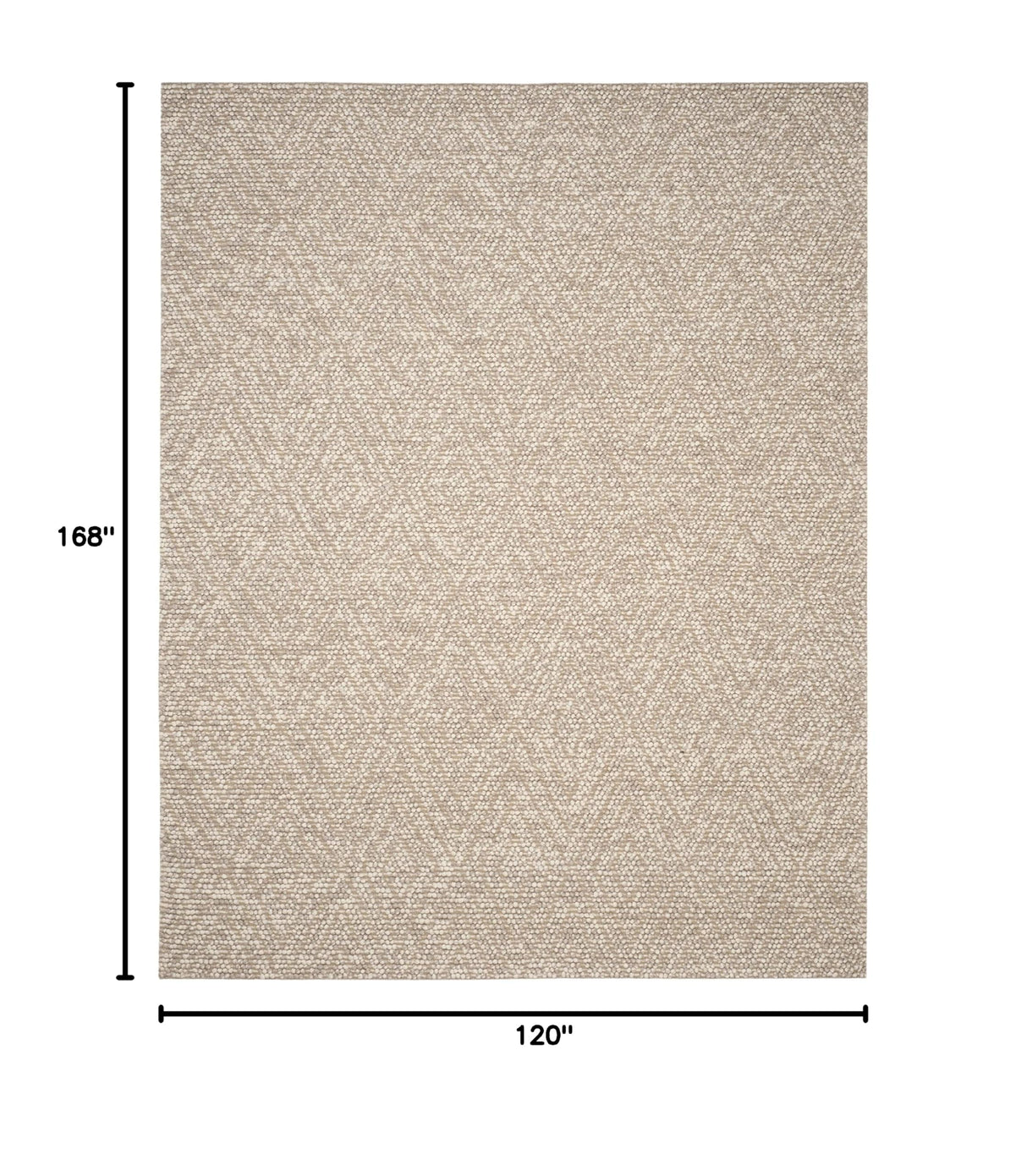 Natura Handmade Wool Area Rug 10' x 14' - Beige Flatweave for Living Room & Bedroom