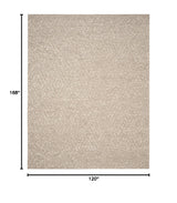 Natura Handmade Wool Area Rug 10' x 14' - Beige Flatweave for Living Room & Bedroom