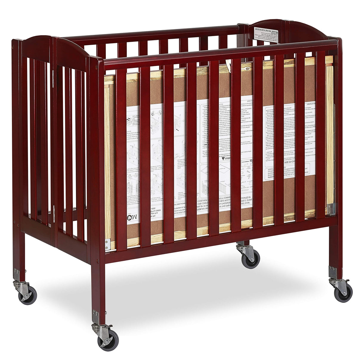 3-in-1 Folding Portable Crib, Cherry, Large