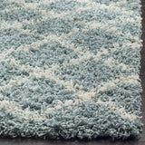 Dallas Shag Collection 8' Square Seafoam / Ivory SGD258C Trellis Non-Shedding