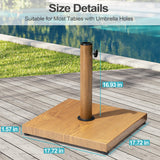 Patio Umbrella Base, 40lbs Outdoor Heavy Duty Square Concrete Stand Market Umbrella