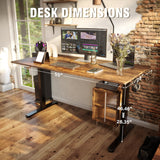 Monomi Electric Standing Desk, Height Adjustable Desk 55x 24 Inches, Ergonomic Home Office Sit Stand Up Desk with Memory Preset Controller (Black Frame/Rustic Brown Top)