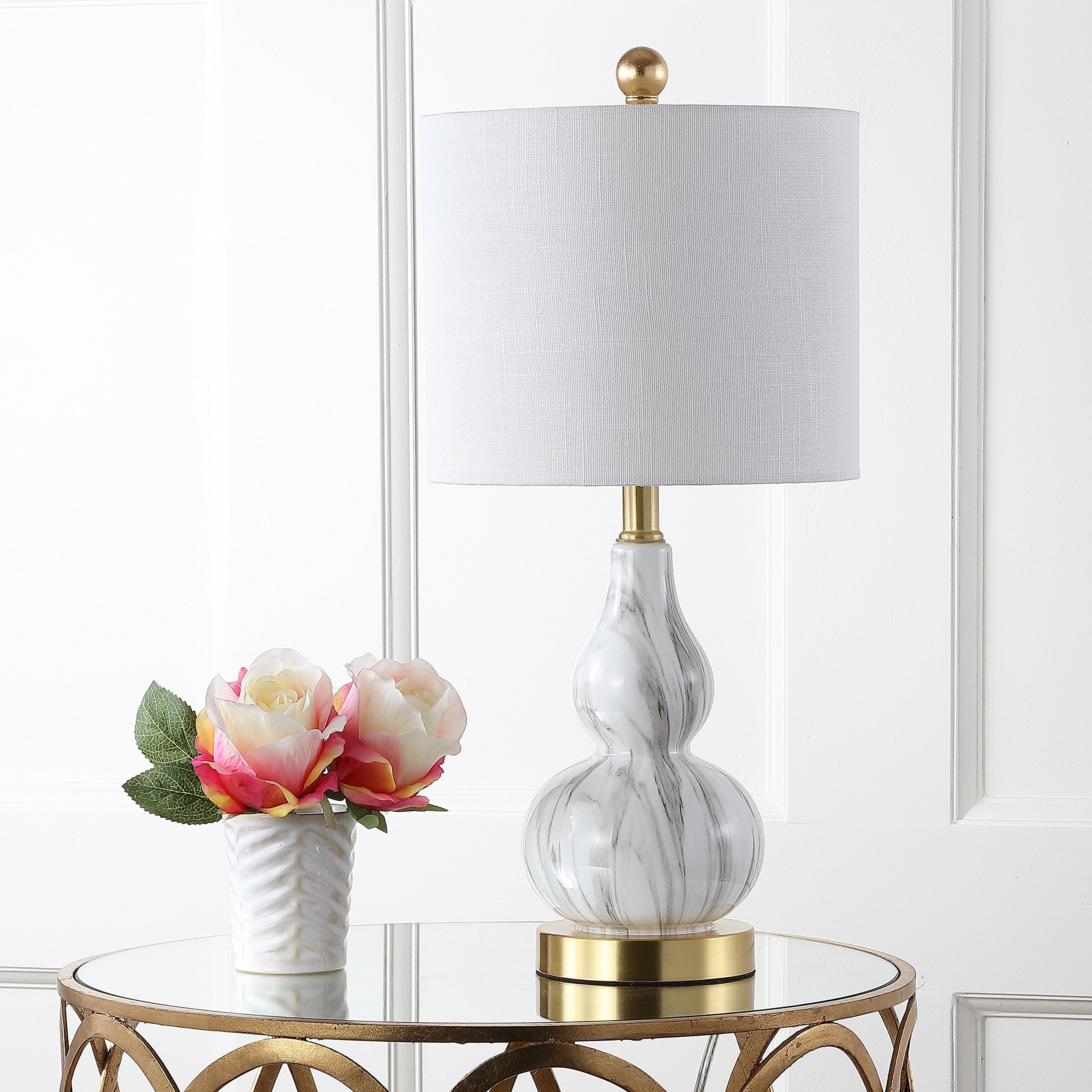 JYL1028D Anya 20.5" Mini Glass LED Table Lamp, Transitional, Glam, Midcentury, Modern,