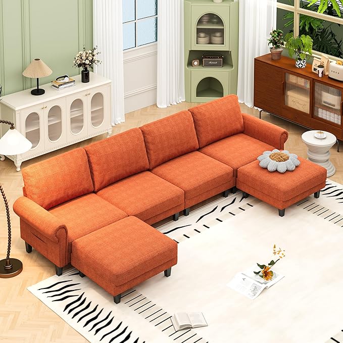 Modular Sectional Sofa with Chaise, 115 Inch U Shaped Sectional Couches for Living Room
