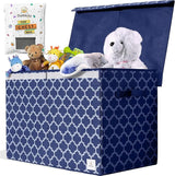 Chest with Lid - Collapsible Sturdy Toy Bin Storage Organizer Boxes Baskets for Kids, Boys