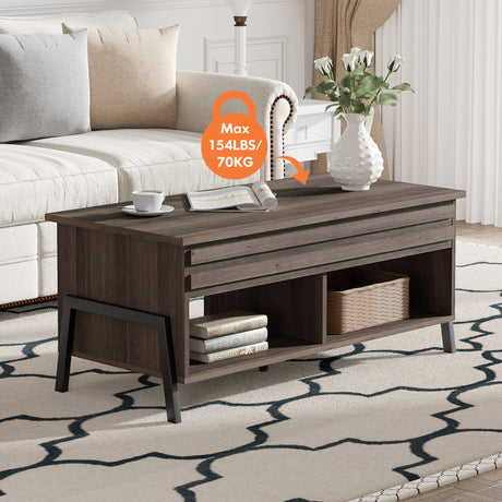 Modern Lift Top Coffee Table with Storage, Wood Living Room Tables