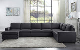 Tifton Modular Sectional Sofa with Reversible Chaise in Dark Gray Linen