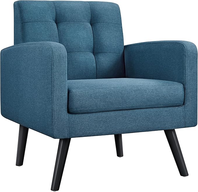 Mid-Century Accent Chairs, PU Leather Modern Upholstered Living Room Chair