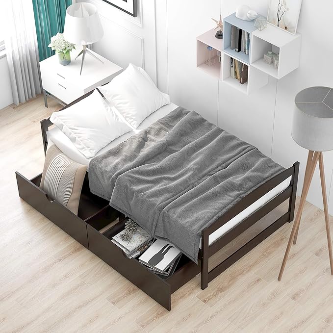 Twin Bed with Storage, Twin Size Daybed with 2 Drawers