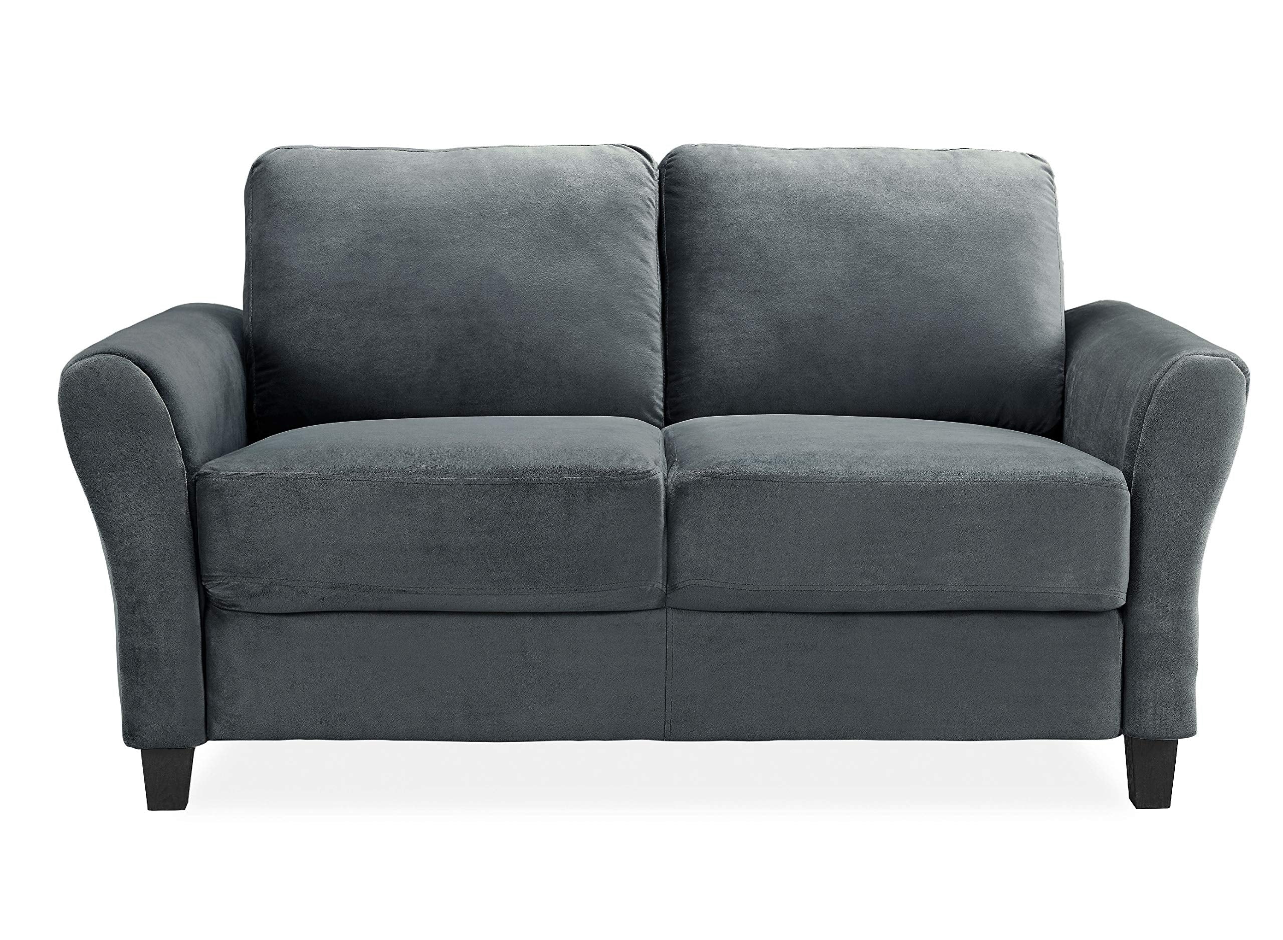 Watford Loveseat with Rolled Arms, Dark Grey
