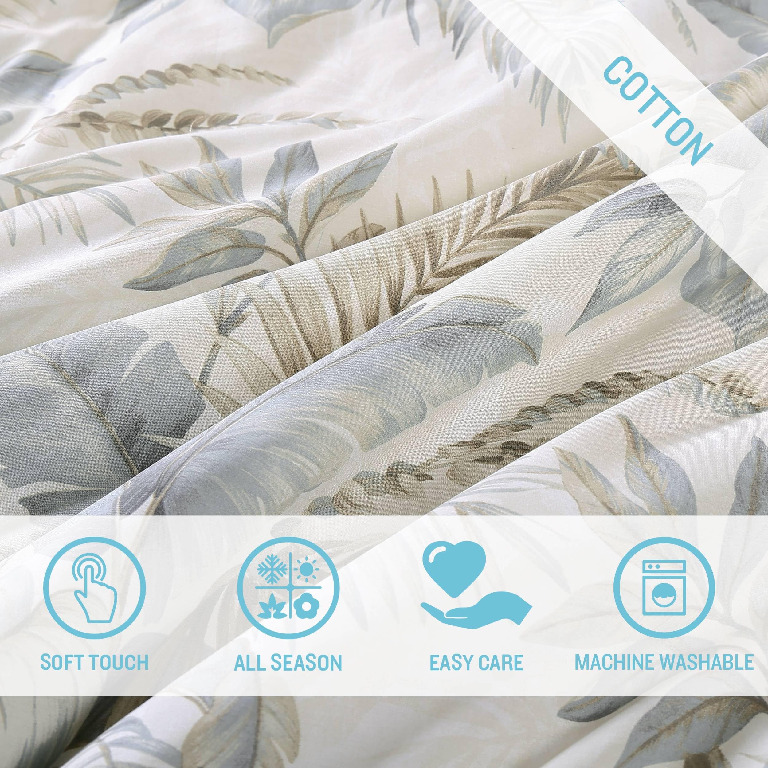 King Comforter Set - Soft Woven Bedding with Matching Pillowcases, 3 Piece (Bakers Bluff Blue)