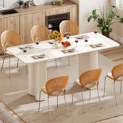 70.8" Modern Rectangular Dining Table for 6-8 People - White