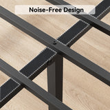 Full Bed Frame with Headboard and Footboard - Heavy Duty Metal Platform